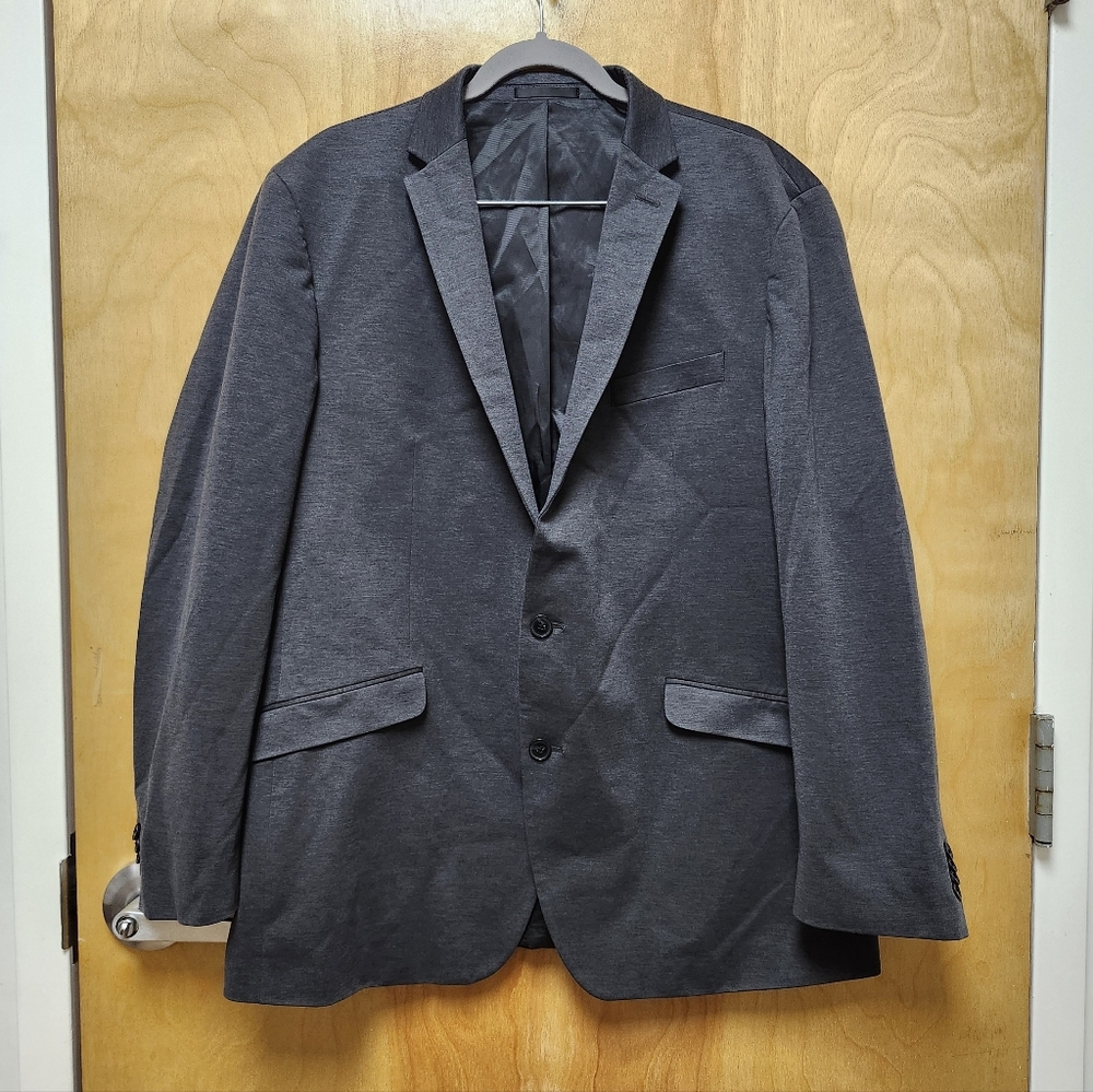 Kenneth Cole Reaction Techni-Cole Suit Jacket Black/Gray  Gunmetal  Size 48L